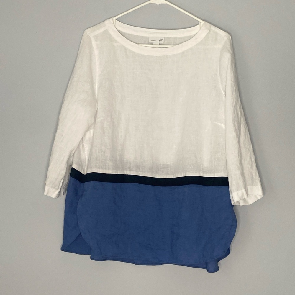 J Jill linen shirt tunic blouse women’s medium lagenlook relaxed fit